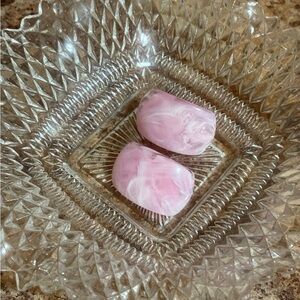 Vintage Pink Clip On Earrings